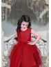 Beaded Satin Tulle Hanky Hem Flower Girl Dress